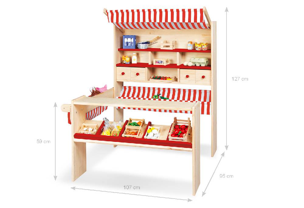Pinolino Marktstand 'Lucy', rot Kostenloser Versand