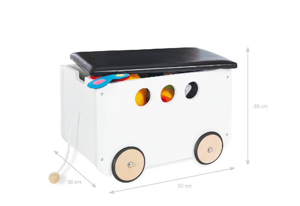 Pinolino Spielzeugkiste mit Rollen 'Jim', weiß Osterangebot