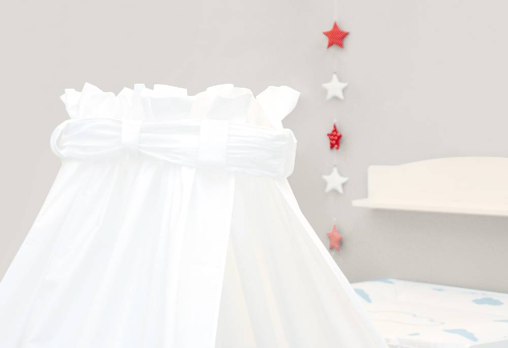 Pinolino Perkal-Himmel für Kinderbetten, weiß - Auslaufartikel Saisonale Angebote