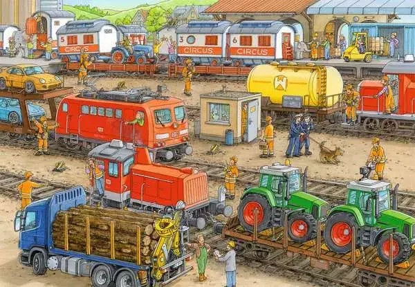 Ravensberger Matratzen Kinderpuzzle ab 4 Jahren - Trubel am Bahnhof - 24 Teile Riesige Ersparnisse