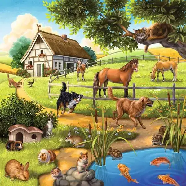 Ravensberger Matratzen Kinderpuzzle ab 5 Jahren - Wald-/Zoo-/Haustiere - 49 Teile Fabrik Onlineshop