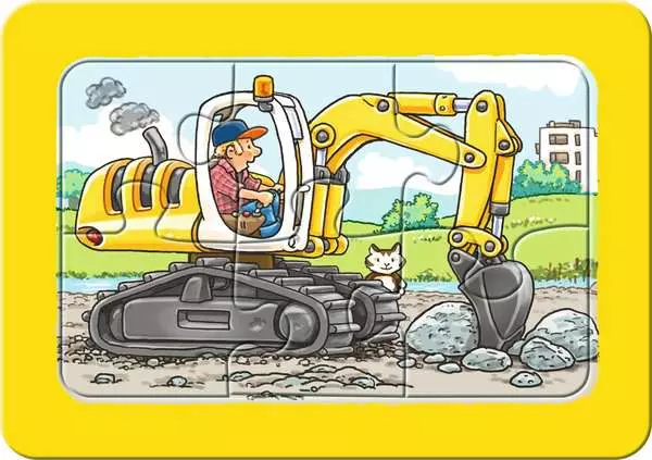 Ravensberger Matratzen Kinderpuzzle ab 2 Jahren - Bagger, Traktor und Kipplader - 6 Teile Rabatt