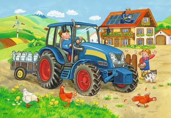 Ravensberger Matratzen Kinderpuzzle ab 3 Jahren - Baustelle und Bauernhof - 12 Teile Großer Ausverkauf
