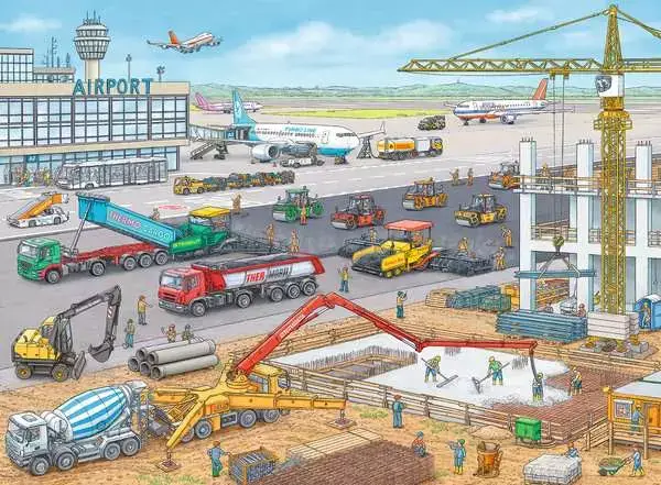 Ravensberger Matratzen Kinderpuzzle ab 6 Jahren - Baustelle am Flughafen - 100 Teile Online Outlet