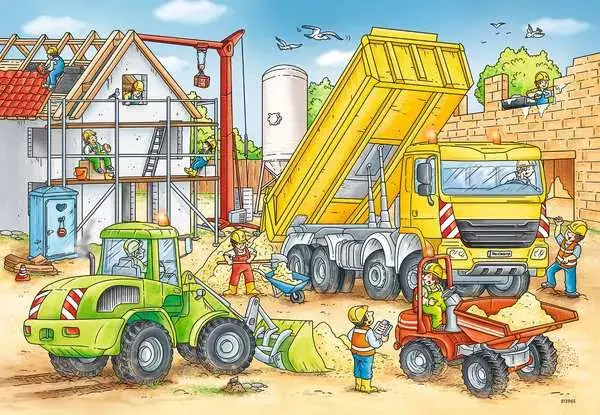Ravensberger Matratzen Kinderpuzzle ab 4 Jahren - Viel zu tun auf der Baustelle - 24 Teile Räumungsverkauf