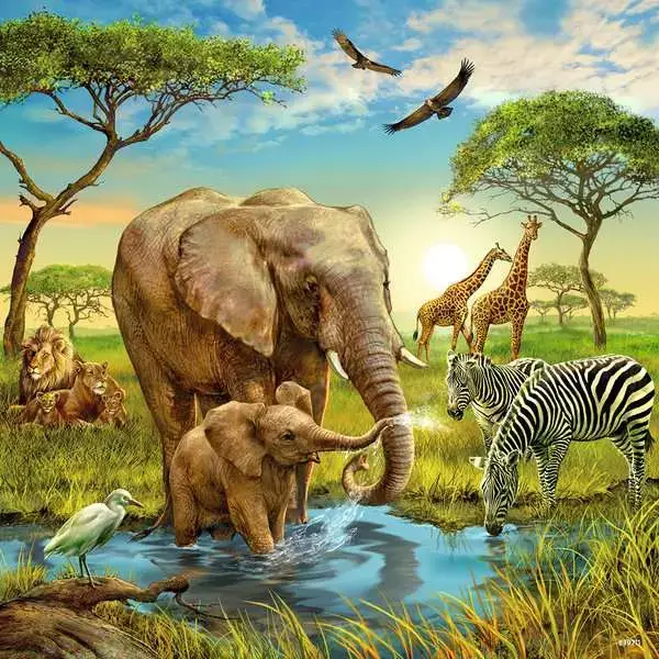 Ravensberger Matratzen Kinderpuzzle ab 5 Jahren - Tiere der Erde - 49 Teile Riesige Ersparnisse