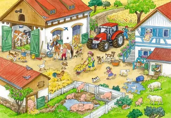 Ravensberger Matratzen Kinderpuzzle ab 4 Jahren - Fröhliches Landleben - 24 Teile Bis zu 60% Rabatt