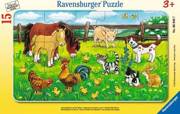 Ravensberger Matratzen Kinderpuzzle ab 3 Jahren - Bauernhoftiere auf der Wiese - 15 Teile Fabrikladen