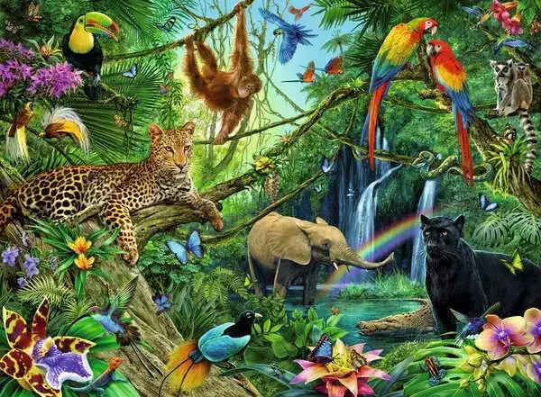 Ravensberger Matratzen Kinderpuzzle ab 8 Jahren - Tiere im Dschungel - 200 Teile Fabrikverkauf