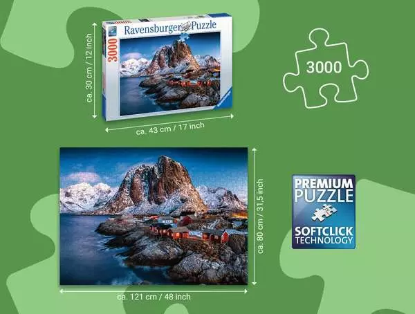 Ravensberger Matratzen Puzzle 3000 Teile - Hamnoy, Lofoten Kostenloser Versand