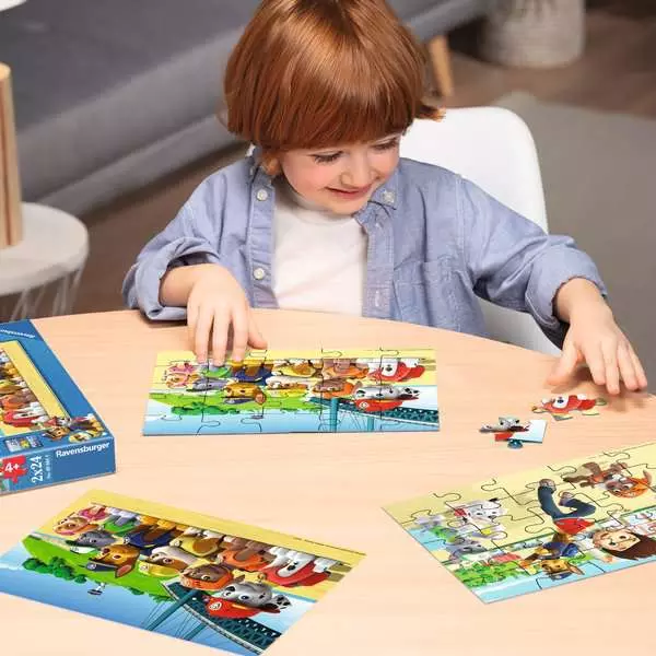 Ravensberger Matratzen Kinderpuzzle ab 4 Jahren - Heldenhafte Hunde - 24 Teile Speichern exportieren