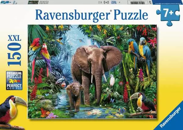 Ravensberger Matratzen Kinderpuzzle ab 7 Jahren - Dschungelelefanten - 150 Teile Fabrikladen