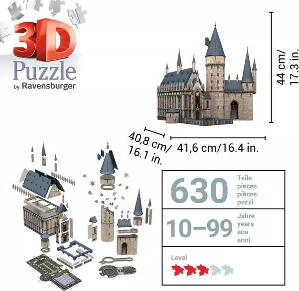 Ravensberger Matratzen 3D Puzzle Hogwarts Schloss - Die Große Halle Kostenloser Versand