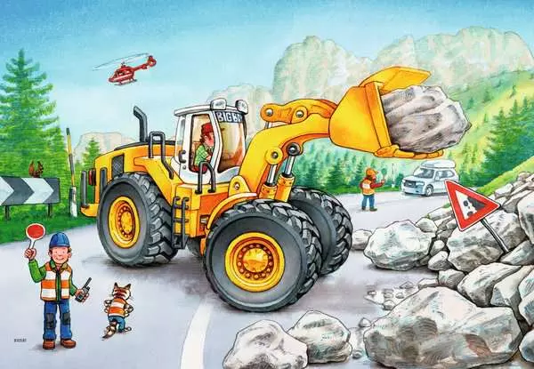 Ravensberger Matratzen Kinderpuzzle ab 4 Jahren - Bagger und Waldtraktor - 24 Teile Preisnachlass