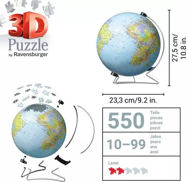 Ravensberger Matratzen 3D Puzzle Ball Globus in deutscher Sprache Top Angebot
