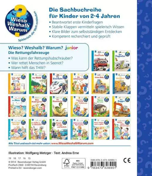 Ravensberger Matratzen Ravensburger Wieso? Weshalb? Warum? junior, Band 23: Die Rettungsfahrzeuge Große Rabatte