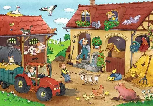 Ravensberger Matratzen Kinderpuzzle ab 3 Jahren - Fleißig auf dem Bauernhof - 12 Teile Nur noch ein Tag übrig