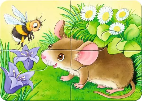 Ravensberger Matratzen Kinderpuzzle ab 2 Jahren - Süße Gartenbewohner - 2 + 4 + 6 + 8 Teile Kostenloser Versand international