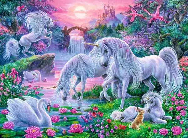 Ravensberger Matratzen Kinderpuzzle ab 7 Jahren - Einhörner im Abendrot - 150 Teile Günstiger Verkauf
