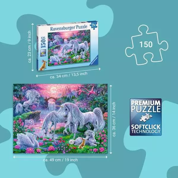 Ravensberger Matratzen Kinderpuzzle ab 7 Jahren - Einhörner im Abendrot - 150 Teile Günstiger Verkauf