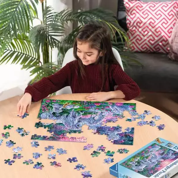 Ravensberger Matratzen Kinderpuzzle ab 7 Jahren - Einhörner im Abendrot - 150 Teile Günstiger Verkauf