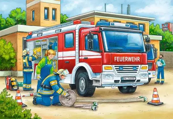 Ravensberger Matratzen Kinderpuzzle ab 3 Jahren - Polizei und Feuerwehr - 12 Teile Fabrikverkauf