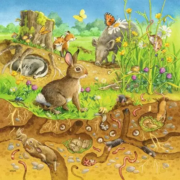 Ravensberger Matratzen Kinderpuzzle ab 5 Jahren - Tiere in ihren Lebensräumen - 49 Teile Black Friday