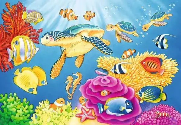Ravensberger Matratzen Kinderpuzzle ab 4 Jahren - Kunterbunte Unterwasserwelt - 24 Teile Weihnachtsangebot