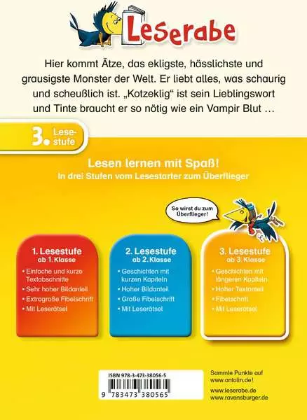Ravensberger Matratzen Leserabe - 3. Lesestufe: Ätze, das Tintenmonster Jubiläumsangebot