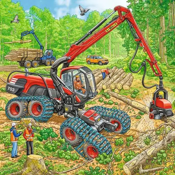 Ravensberger Matratzen Kinderpuzzle ab 5 Jahren - Große Maschinen - 49 Teile Räumungsverkauf