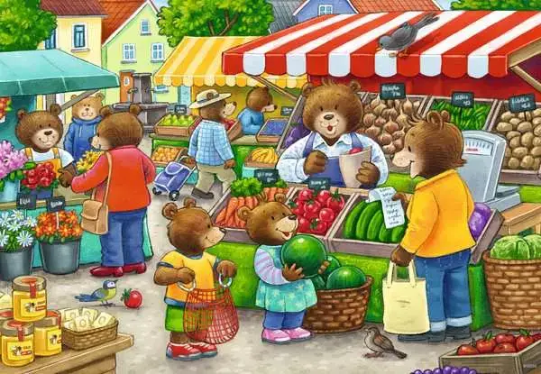 Ravensberger Matratzen Kinderpuzzle ab 3 Jahren - Komm, wir gehen einkaufen - 12 Teile Online Outlet
