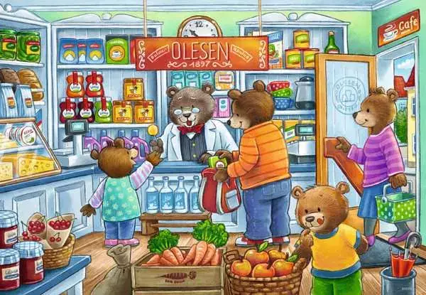 Ravensberger Matratzen Kinderpuzzle ab 3 Jahren - Komm, wir gehen einkaufen - 12 Teile Online Outlet
