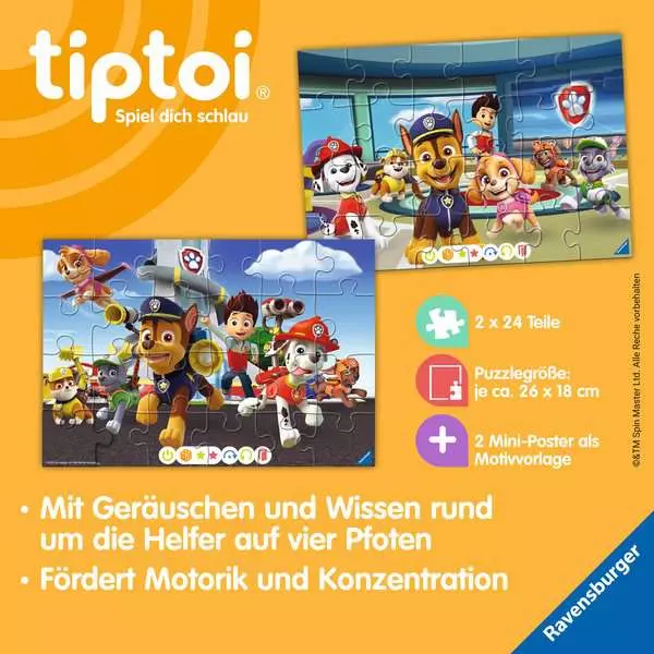 Ravensberger Matratzen Kinderpuzzle ab 4 Jahren - tiptoi® Puzzle für kleine Entdecker: Paw Patrol - 24 Teile VIP-Rabatte