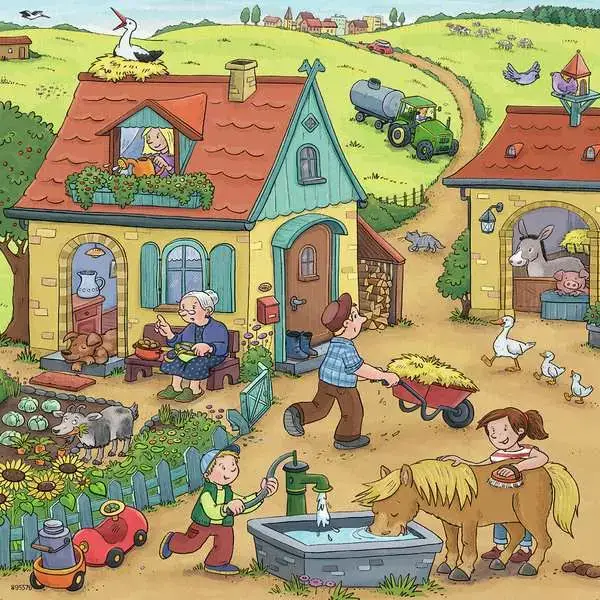 Ravensberger Matratzen Kinderpuzzle ab 5 Jahren - Viel los auf dem Bauernhof - 49 Teile Super Sparpreis