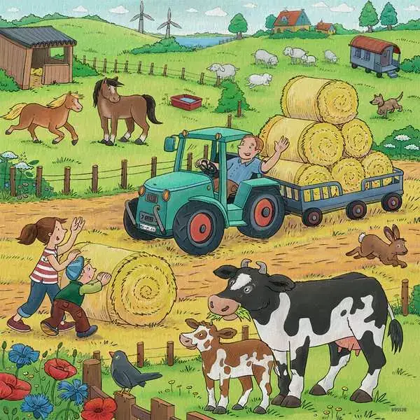 Ravensberger Matratzen Kinderpuzzle ab 5 Jahren - Viel los auf dem Bauernhof - 49 Teile Super Sparpreis