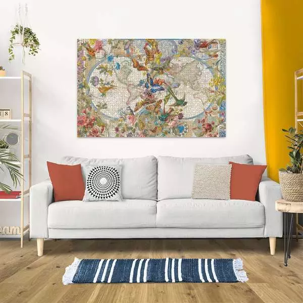 Ravensberger Matratzen Puzzle 3000 Teile - Weltkarte mit Schmetterlingen Letzter Tag