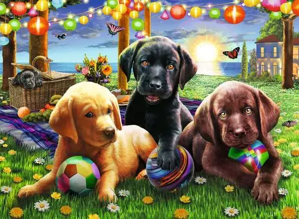 Ravensberger Matratzen Kinderpuzzle ab 6 Jahren - Hunde Picknick - 100 Teile 2025