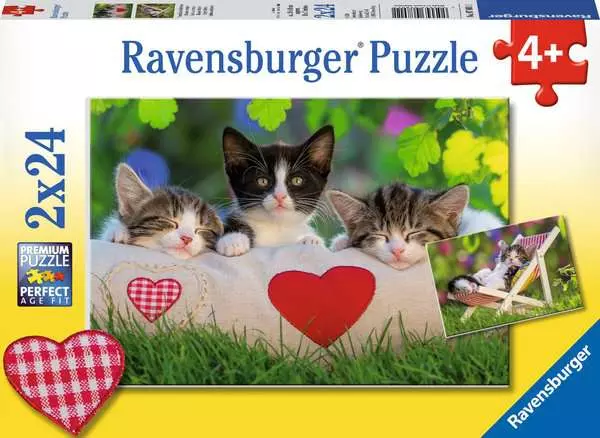Ravensberger Matratzen Kinderpuzzle ab 4 Jahren - Verschlafene Kätzchen - 24 Teile Valentinstagsangebot