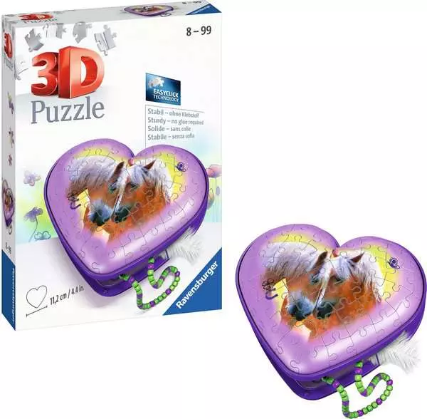 Ravensberger Matratzen 3D Puzzle Herzschatulle - Pferde Sonderangebot der Fabrik