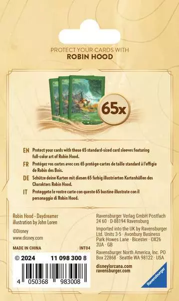 Ravensberger Matratzen Disney Lorcana: Die Tintenlande - Kartenhüllen Robin Hood Bis zu 55% Rabatt