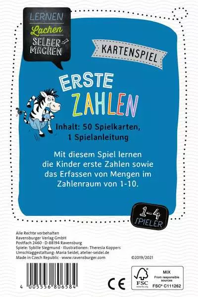 Ravensberger Matratzen Lernen Lachen Selbermachen: Erste Zahlen - Kartenspiel ab 5 Jahren Outlet