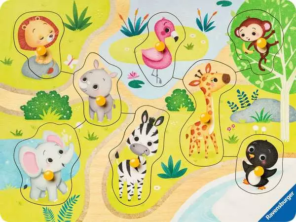 Ravensberger Matratzen Kinderpuzzle ab 2 Jahren - Unterwegs im Zoo - 8 Teile Schlussverkauf