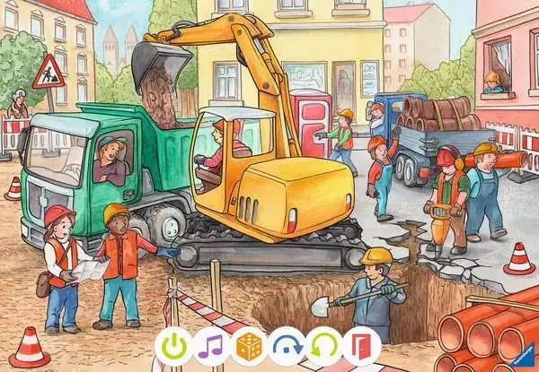 Ravensberger Matratzen Kinderpuzzle ab 3 Jahren - tiptoi® Puzzle für kleine Entdecker: Baustelle - 12 Teile Fabrik Onlineshop