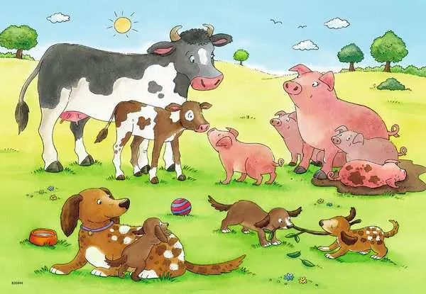 Ravensberger Matratzen Kinderpuzzle ab 3 Jahren - Glückliche Tierfamilien - 12 Teile Speichern exportieren