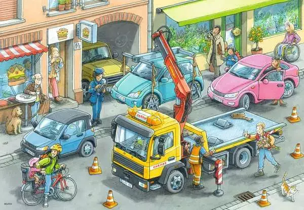 Ravensberger Matratzen Kinderpuzzle ab 4 Jahren - Müllabfuhr und Abschleppwagen - 24 Teile im Angebot