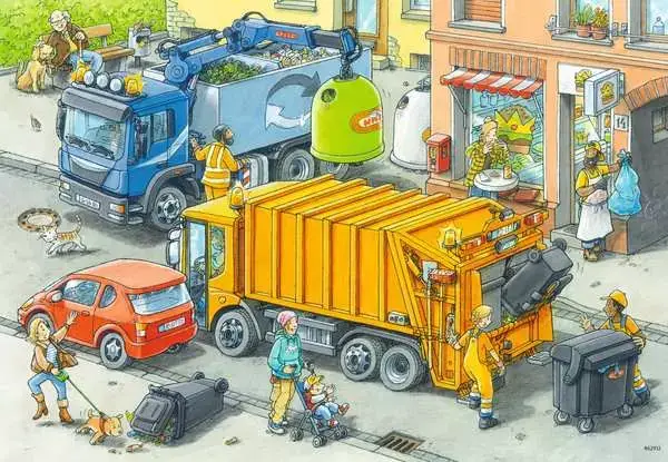 Ravensberger Matratzen Kinderpuzzle ab 4 Jahren - Müllabfuhr und Abschleppwagen - 24 Teile im Angebot