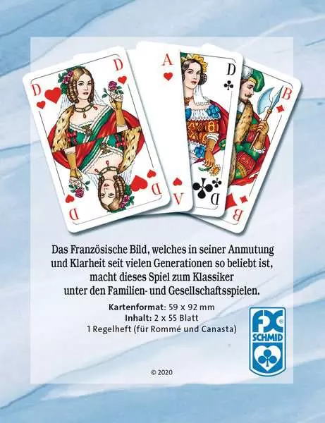 Ravensberger Matratzen Rommé Bridge Canasta - Kartenspiel ab 8 Jahren Exklusivangebot