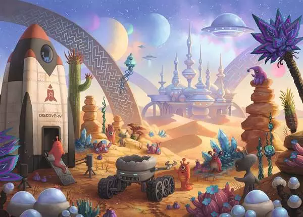 Ravensberger Matratzen Kinderpuzzle ab 9 Jahren - Die Weltraummission - 368 Teile Letzter Tag