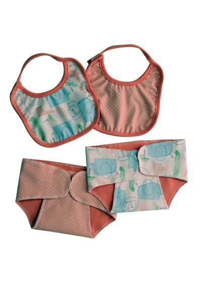 Schildkröt Manufaktur Kleidung Windel/Latz rose zu Puppe 32 -52 cm Osterangebot