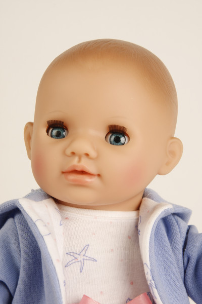 Schildkröt Manufaktur Puppe Sunny 30 cm Kleidung rose/weiss/blau Lagerräumung